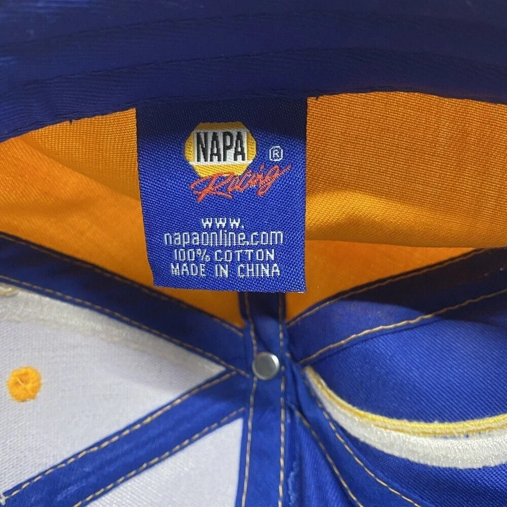 NAPA Racing Adjust Dad Hat NASCAR Ron Copp #28 Blue Yellow Embroidered S…
